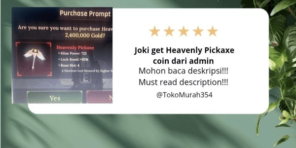 Gambar Product Joki Get Heavenly pickaxe coin from admin