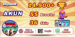 Account 55 Brawlers | 14K9 Trophies | 36 Skins | 3 Legends | 9 Mythics | 24 Epics | 1355 Gold | 49 Gems | 443 Blings - Brawl Stars