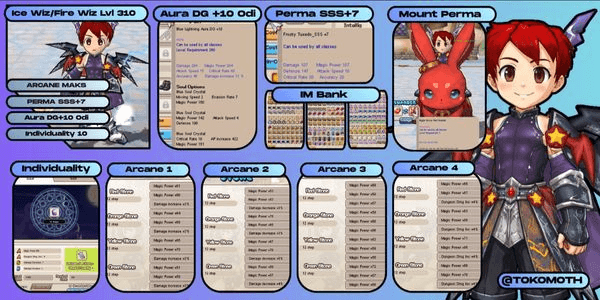 Gambar Product PREMIUM END GAME ACCOUNT – Ice Wizard / Fire Wizard LVL 310 | FULL MAX ARCANE | Aura DG ODI | Indiv 10 | Perma Costume SSS