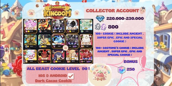 Gambar Product CRK Full Beast[ Shadow Milk , Burning Spice , Eternal Sugar , Silent salt , Mystic flour ,160+ Cookie , 100+ costume  ] + Crystal