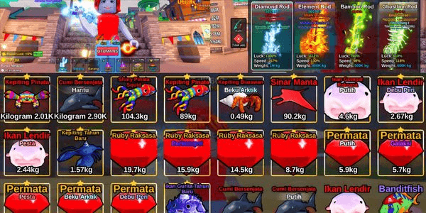 Gambar Product #B1 | Lv 779 | Diamond Rod | +1 Secret Bonus | Unverified Account | Auto Delivery | Fish It