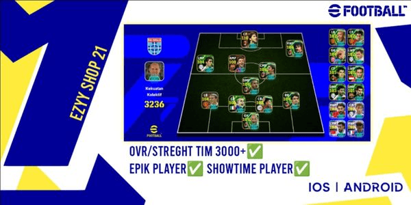 Gambar Product Efootball Starter Streght/OVR 3000+ AMAN BERGARANSI.