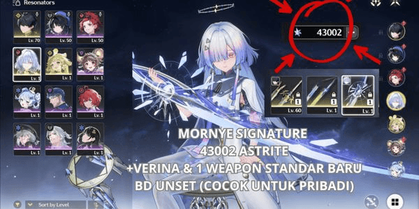 Gambar Product [SEA] [43002 ASTRITE] MORNYE SIGNATURE+VERINA & 1 WEAPON STANDAR BARU BD UNSET