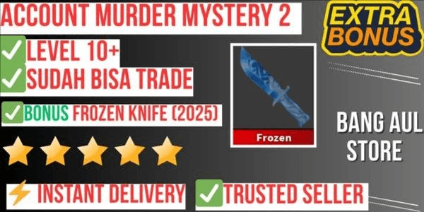 Gambar Product Akun Murder Mystery 2 | Level 10+ | ✔️Bonus Weapon✔️