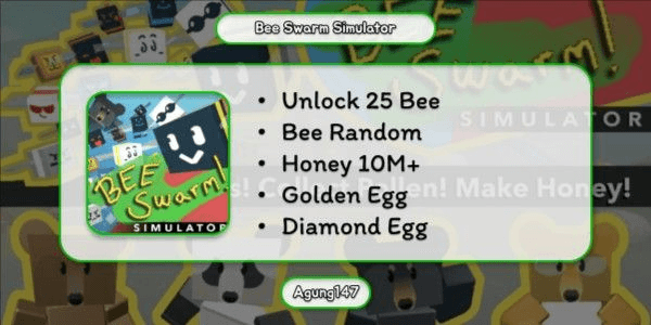 Gambar Product Akun 25 Bee | Bee Swarm Simulator