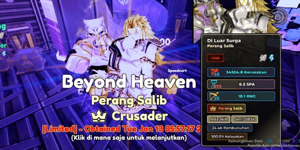 Gambar Product Starter account lvl 60+ (Dio Oh) Beyond Heaven Trait Crusader full SS) Rr 700+ and Evo esdead full S (Farm unit all gilded)