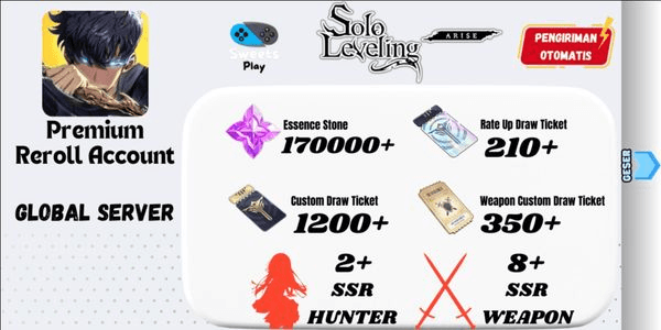 Gambar Product [GLOBAL] Solo Leveling: Arise Premium Starter Reroll Account