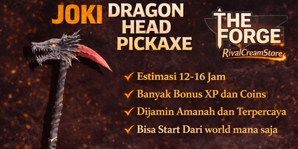 Gambar Product JOKI DRAGON HEAD PICKAXE - THE FORGE | DIJAMIN AMANAH