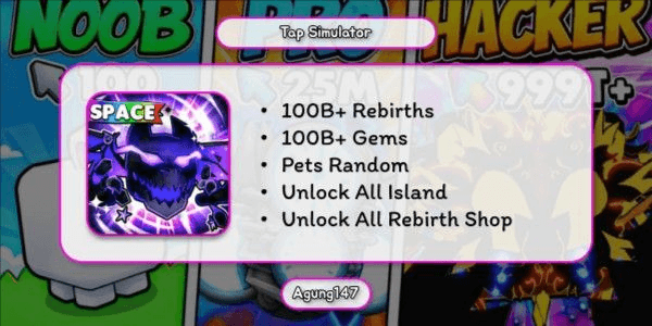 Gambar Product Akun 100B+ Rebirth | Tap Simulator