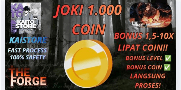 Gambar Product Joki Get 1.000 Coin – The Forge | Fast & Safe Service