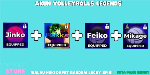 Gambar Product Jinko (Style)+ Hakka (Style) + Feiko (Style) + Mikage (Style)|LVL 15+|DATA POLOS +13 | INSTANT DELIVERY | NO SCRIPT | - Volleyball Legends