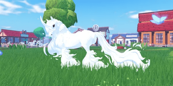 White Hollyhoof Horse