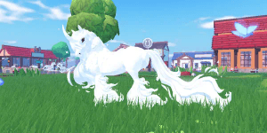 White Hollyhoof Horse