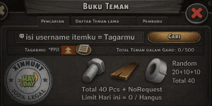 Lumbung Barn = 40 Pcs (Planks, Bolts, Duct Tape)