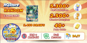 [GLOBAL] 5300+ Pack Hourglass | 2500+ Wonder Hourglass | 40+ Pokémon Gold | 2450 Draws | AR Card: 1-6 Random - Pokemon TCG Pocket