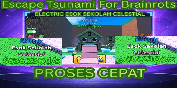 Gambar Product Esok Sekolah 636Qd/s - Escape Tsunami For Brainrots