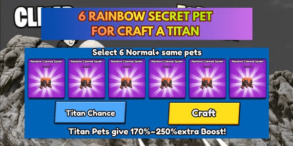 Gambar Product 6 RAINBOW SECRET PET FOR CRAFT A TITAN | Climb and Jump Tower | Last World