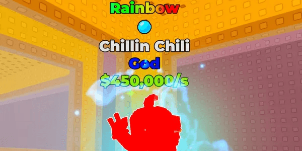 Super Rare Chillin Chili (god) > (good for flex, rebirth, brainrot trader) Hard to Acquire / break a lucky block