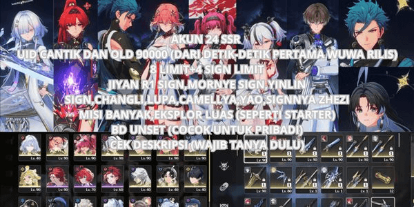 Gambar Product [SEA] 8 LIMIT+4 SIGN LIMIT JIYAN R1 SIGN, MORNYE SIGN, YINLIN SIGN, CHANGLI, LUPA, CAMELLYA, YAO, SIGNNYA ZHEZI, UID OLD 90K, CHECK DESC&PICT