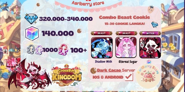 Gambar Product CRK Combo Beast Account (Eternal Sugar + Shadow Milk + Dark Enchantrees) Cookie + Crystals