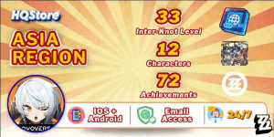 Asia Region | 33 Internet level | 12 Characters | 72 Achievements | Zenless Zone Zero
