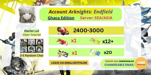 Gambar Product [SEA/ASIA] Arknights: Endfield Account Gacha Edition + Oroberyl Crystal + Tickets Bonus