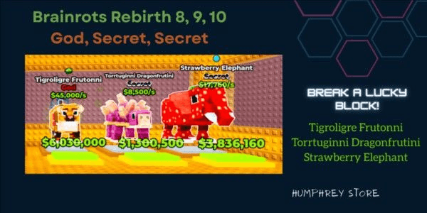 Gambar Product Brainrots Rebirth 8, 9, 10