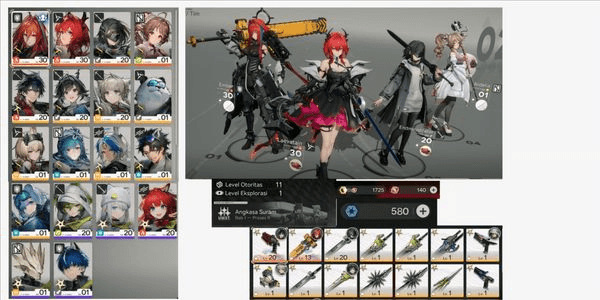 Gambar Product ( ASIA ) ( RARE ) 3 SSR KARAKTER  + 2 SSR B6 WEAPON +1 BOX SELECTION ( B6 LAEVATAIN (P1) + EMBER + ARDELIA ) + B5 STANDAR 9 | MC FEMALE | LEVEL 11