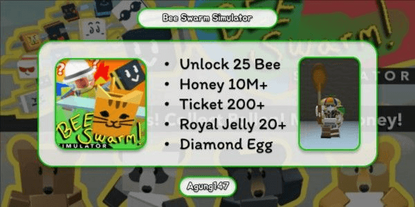 Gambar Product Account 25 Bee | Bee Swarm Simulator