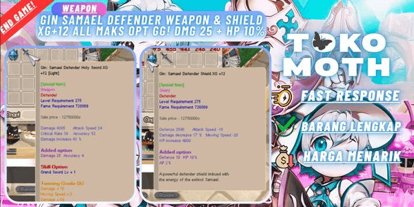 Gambar Product Gin Samael Defender Weapon & Shield XG+12 All MAKS OPT GG! Dmg 25 + Hp 10%