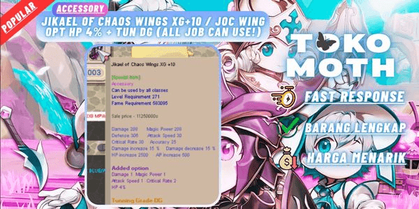 Gambar Product Jikael of chaos wings XG+10 / JoC WING Opt hp 4% + tun DG