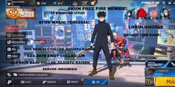 Gambar Product FREE FIRE NEWBIE ACCOUNT (NEW)