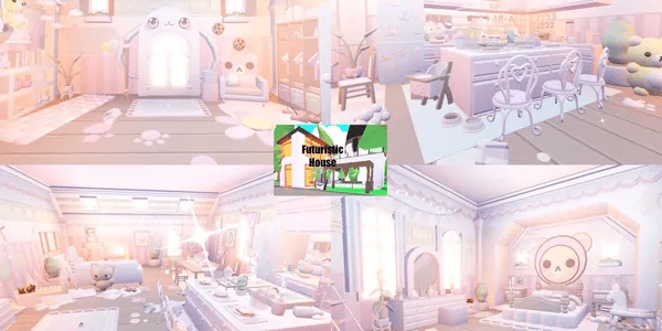 adopt me cute and pink futuristic house
