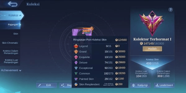 Gambar Product Akun Kolektor Terhomat 1 Poin 147.145