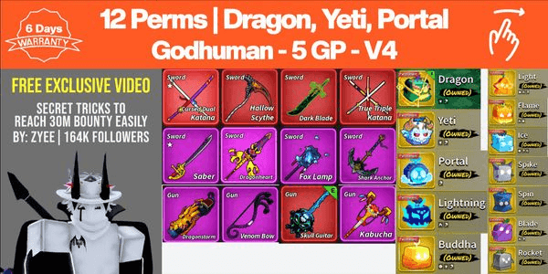 Gambar Product Akun Fruit Permanent - No 10 - Blox Fruits