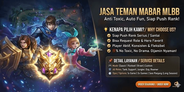 Gambar Product Jasa Teman Mabar | Push Rank Santai & Serius