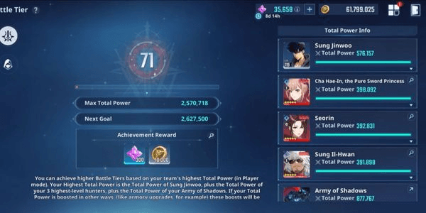 Gambar Product AKUN + SSR BATTLE TIER 71 POWER 2,5 JT + 36K ESSENCE +  8 SKIN BERBAYAR + 23 SKIN LIMITED + 3 HUNTER COLLAB FRIEREN + SJW POWER 576K ATTACK 60K