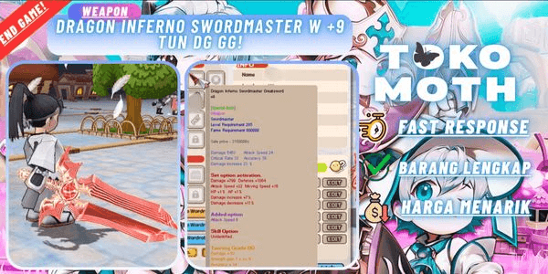 Gambar Product Dragon Inferno Swordmaster W +9 tun DG GG!