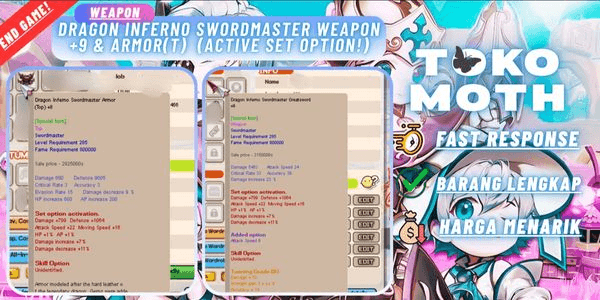 Gambar Product Dragon Inferno Swordmaster Weapon +9 & Armor(T)+8 (Active set option!)