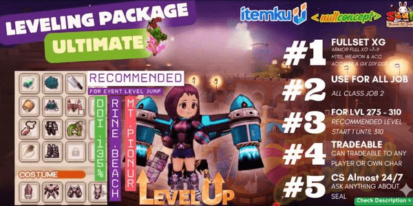 Gambar Product Server Arus - Paket Leveling Ultimate | Rata XG | Bonus Cegel + Permata + Pet