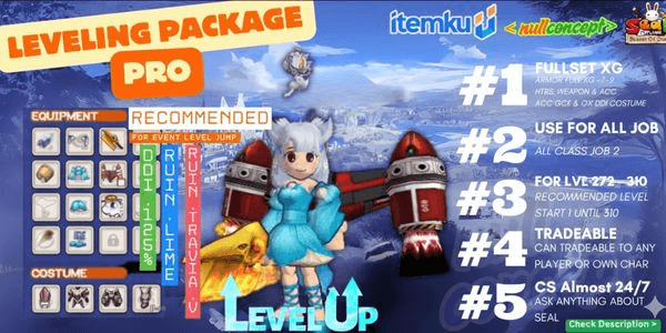 Gambar Product Server Arus - Paket Leveling Pro | Rata XG | Bonus Cegel + Permata + Pet