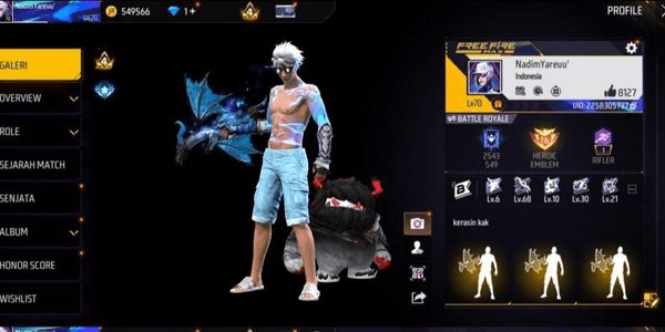 Gambar Product AKUN FF SG WINTER & EVOUGUN MAX ON  AMAN ANTI HACK BACK BERGARANSI 1000 % MURAH BANGET