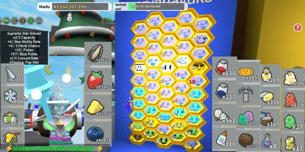 Gambar Product Blue Hive End Game Full Gifted Hive - Bee Swarm Simulator