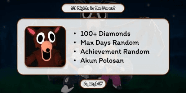 Gambar Product Account 100+ Diamonds | 99 Nights in the Forest