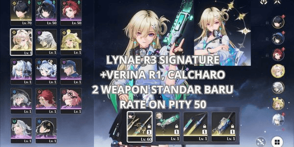 Gambar Product [SEA] LYNAE R3 SIGNATURE +VERINA R1, CALCHARO 2 NEW STANDARD WEAPON RATE ON PITY 50