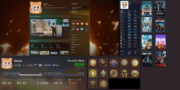 Gambar Product Counter Strike 2 Account | 10 Year Steam Account | Many Games Prime Account with 10+ Medals & Market Already Open