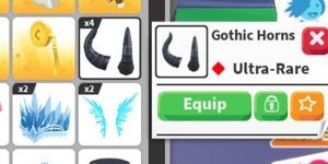 Gothc Horns (เครื่องแต่งกายสัตว์เลี้ยงระดับอัลตร้าแรร์) Adopt Me - AdoptmeStore14