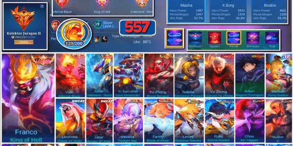 Gambar Product #3454 | 557 Skins | Multi Legends | Exorcist Yu Zhong | JJK Megumi | 11.11 Wanwan | Ducati Leomord Irithel | Aspirant