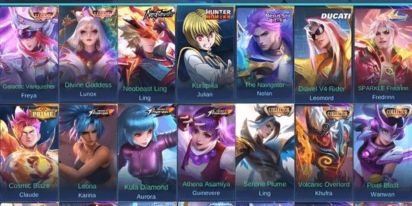 Gambar Product [367 Skins] | Limited + Collab + Legends | Freya Legend | Lunox Legend | Leomord Ducati | Ling Neobeasts | Julian Hunter x Hunter #F48