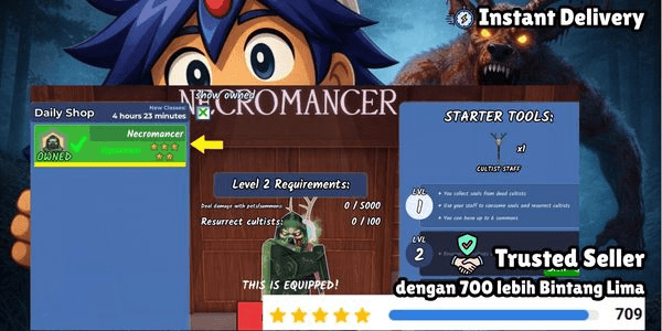 Gambar Product Cheap Account 5 Star Class Necromancer + Bonus 100 Days Survive | 99 Nights In The Forest